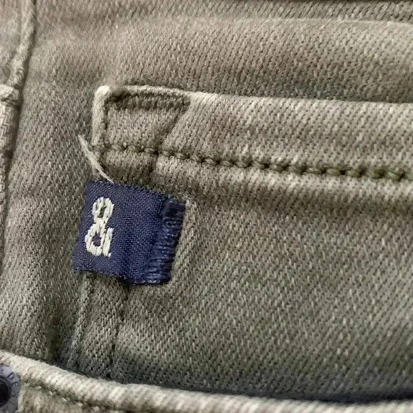 &Denim Olive Green Shaping Skinny  Midrise Jean 26 by 30 - Picture 4 of 7